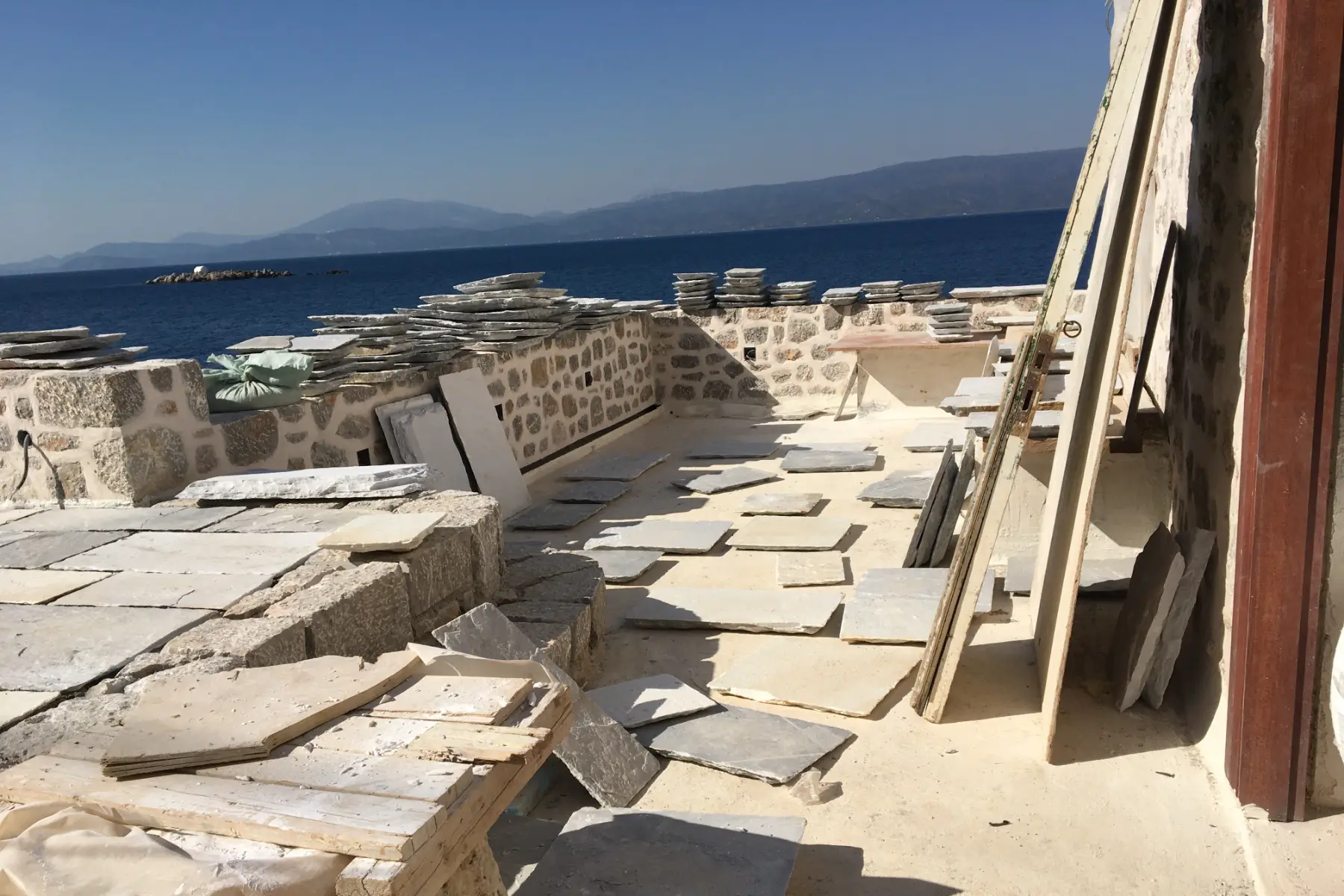 Laying the terrace